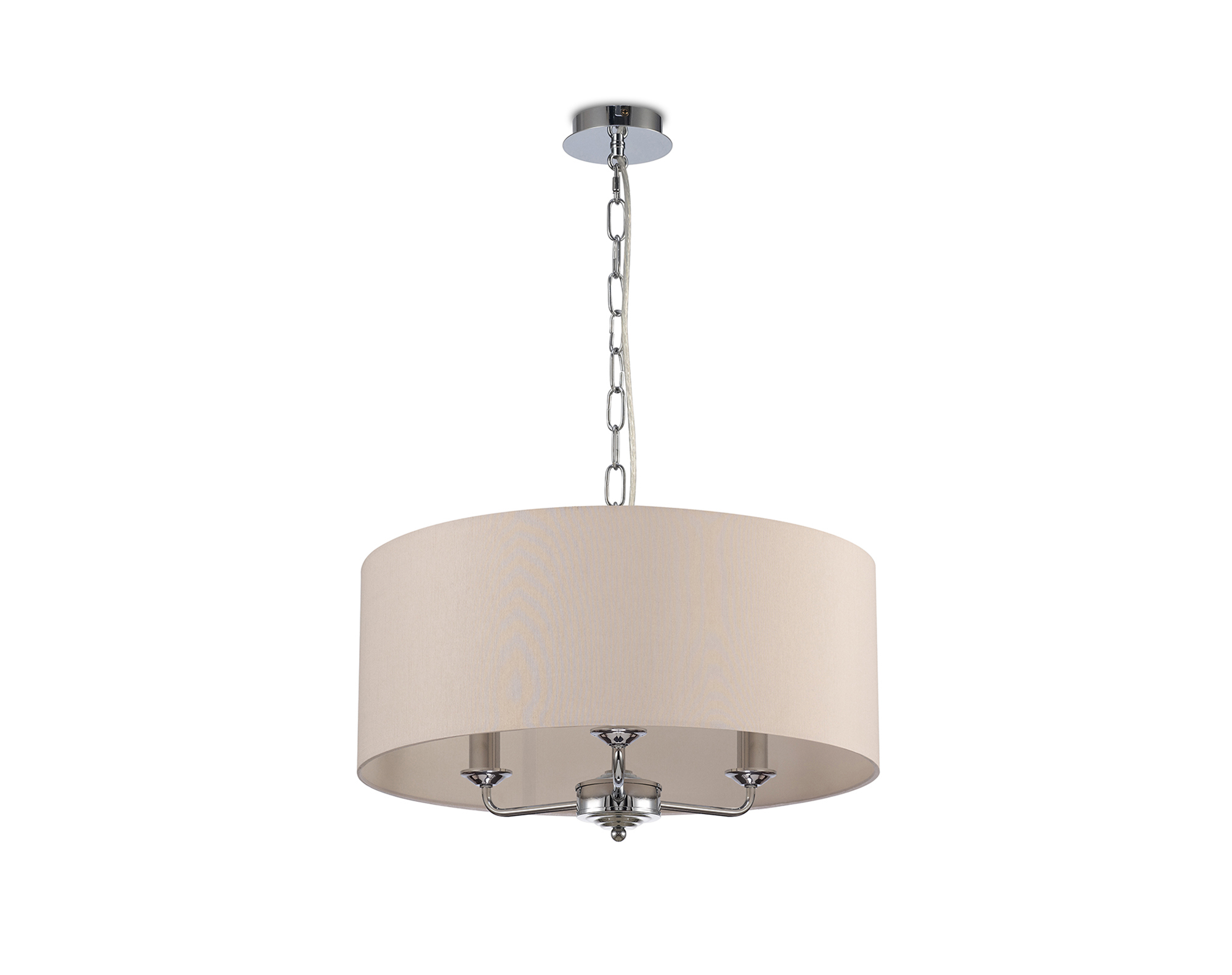 Banyan 50cm 3 Light Pendant Polished Chrome, Nude Beige/Moonlight DK0024  Deco Banyan
